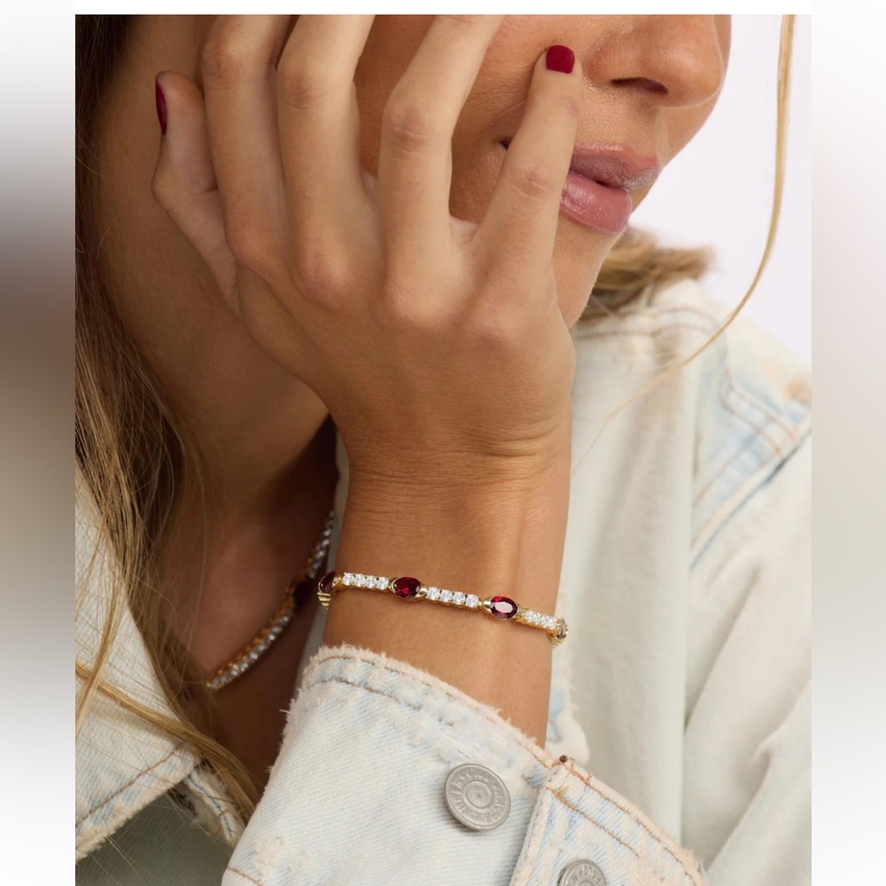 NWT Ruby Maven Tennis Bracelet..STUNNING Melinda Maria🤩 ✨FIRM - Picture 5 of 6
